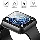 Misxi Schwarz Wasserdichtes Hülle mit Gehärtetem Glas Displayschutz für Apple Watch Series 9 Series 8 Series 7 41mm, HD Ultradünne Stoßfeste Vollschutz PC Schutzhülle für iWatch, 2-Stück