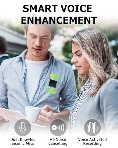 3072 Kbps Magnetischer Sprachrekorder mit AI-Triple Geräuschunterdrückung, 64 GB für 4000 Stunden Speicher, Mini Diktiergerät (Schwarz 64GB)