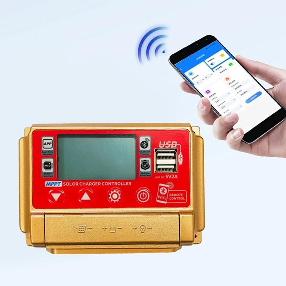 Regolatore di Carica Solare MPPT 12/24V Wifi Bluetooth Pannello Solare Regolatore Intelligente Batteria 30A
