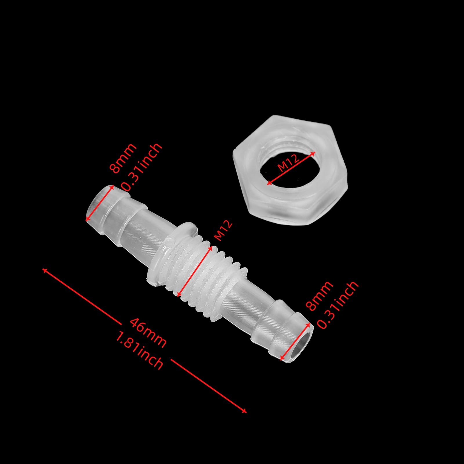 5 Raccordi Dritti In Plastica Per Tubi Flessibili 1/2" - Filettatura M16, Per Acquario E Usi Industriali - Foto 2