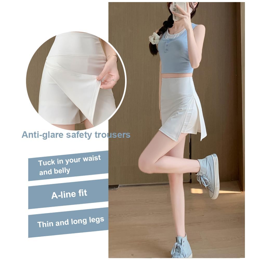 Faldas Mujer Verano de Tenis Deportiva Transpirable 2 en 1 con Bolsillo y Pantalones Cortos Falda Golf Adecuado Yoga Fitness Gym Tenis al Aire Libre