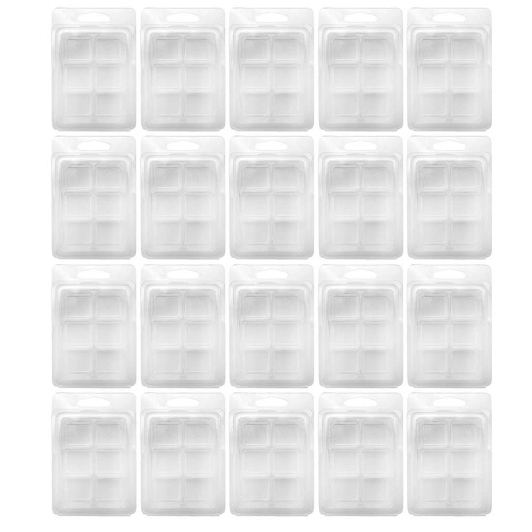 Tsawntd Wax Melt Molds Silicone Wax Moulds Plastic Clamshell Mould Soap Melts Boxes for DIY Art Crafts 20PCS Square Shape Plastic Clamshell Mould Chocolate Soap Melts Boxes