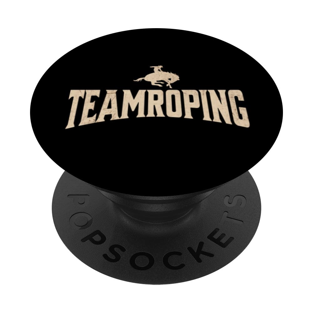 Teamroping - Rodeo PopSockets Swappable PopGrip, Black