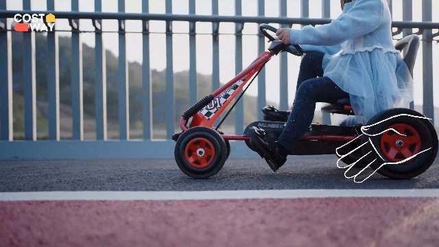 AIYAPLAY, go-kart a pedali per bambini, karting con ruota libera, freno, ruote EVA antiscivolo, avanti e indietro, auto a pedali per ragazzi e ragazze di 3-6 anni, blu