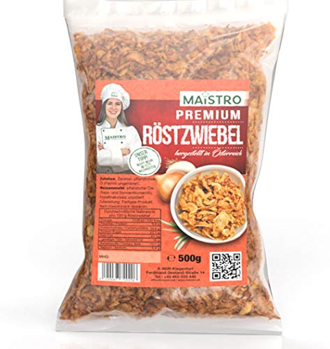 Cebolla asada premium baja en grasa - para condimentar / cocinar / decorar - lista para usar. Cebolla asada premium MAISTRO 500g