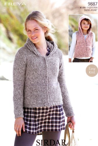 Sirdar Freya 9887 Pattern Hooded Jacket and Gillet