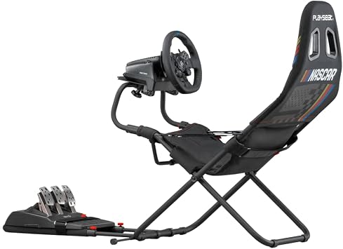 Playseat Challenge NASCAR Black Suede Edition Racing Video Game Chair for Nintendo Xbox PlayStation CPU Supports Logitech Thrustmaster Fanatec Steering Wheel and Pedal Controllers