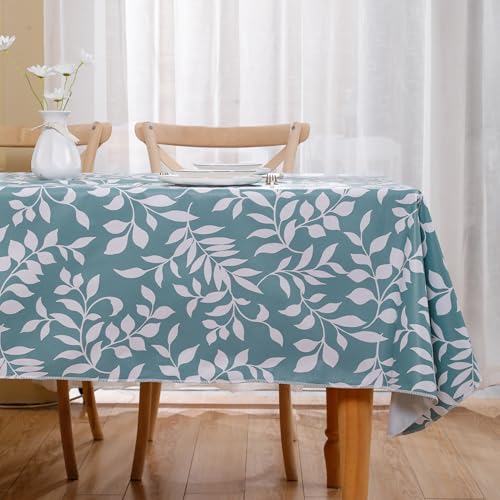 Image of Walrus Heavy Duty Vinyl Tablecloth with Flannel Backing Waterproof Oil-Proof Plastic Table Cloth Stain-Resistant Wipeable Rectangle or Square Table Cover for Indoor and Outdoor (Branch, 60X102 Inch)