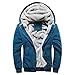 Felpa manica lunga con cappuccio da uomo inverno Giacca sportiva spessa e morbida felpa con cerniera tasche casual Candelido Jersey Pullover Outwear inizio lavoro taglia grande, blu, 4X-Large