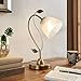 Produktbild Lindby Florentiner Tischlampe, Nachttischlampe Glas Metall, Schreibtischlampe, Schreibtischleuchte 1x 60W E27, ohne Leuchtmittel, Nachttisch