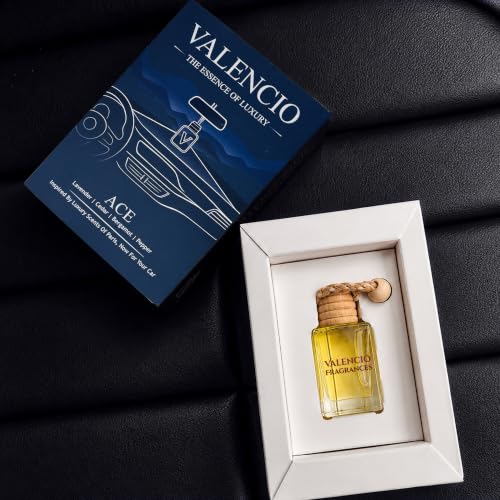 Image of Valencio Luxury Car Perfume Ace - Cedar & Lavender Hanging Diffuser | Fragrance Inspired by Body Perfumes | Natural Essential Oils | Long-Lasting Fragrance Up to 45 Days | Gas-Free & CFC-Free