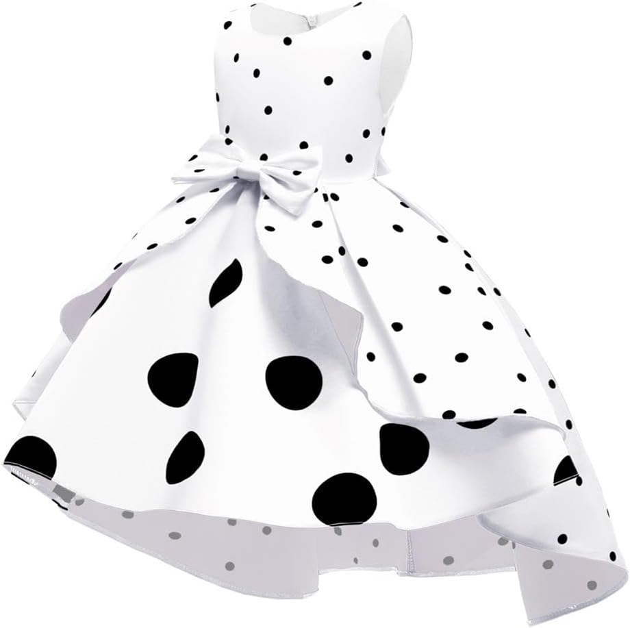 Dressy Daisy Polka Dot Fancy Party Dress for Girls Halloween Princess Costumes Birthday Christmas Party Outfits Red White