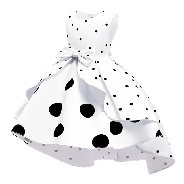 Foto 3 de 6 de Lito Angels Niñas Vestido de Lunares, Blanco/Negro, 10-11 Años