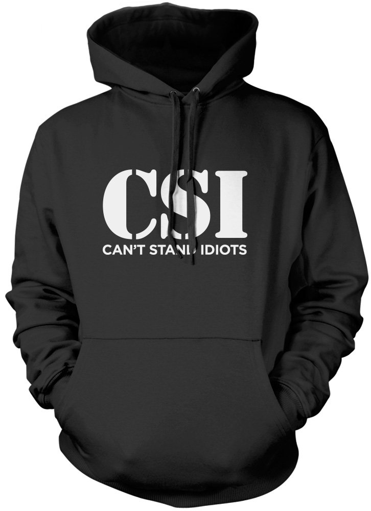 Hotscamp Boys Black Csi Can't Stand Idiots Unisex Hoodie - Large