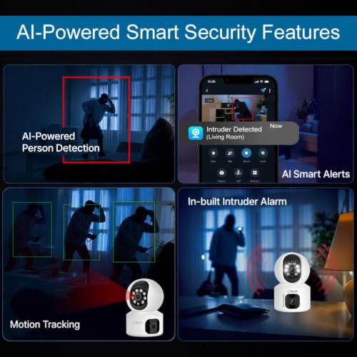 Image of IFITech 360 4MP Dual Lens Wi-Fi CCTV Camera | 2MP Each Lens, Wi-Fi Indoor Home Security Camera | 2 Way Talk | Motion Detection | Color Night Vision | Supports SD Card Up to 256GB (Not Included)