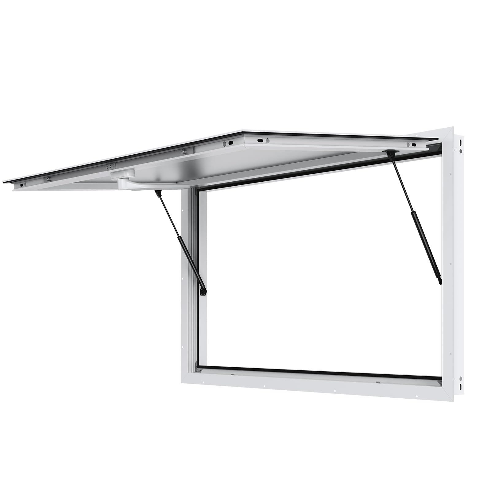 VEVOR Concession Window for Food Truck 53 x 33 Inch, Concession Stand Serving Window Door with Double-Point Fork Lock, Concession Awning Door Up to 85 Degrees for Food Trucks, Glass Not Included