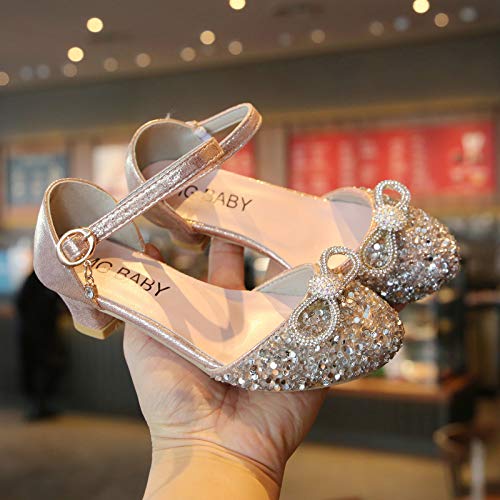 Toddler Girl Sandals Dance Crystal Baby Kid Infant Princess Sandals Bling Girls Toddler Shoes Bowknot Baby Shoes (Pink, 12.5 Little Kid)3