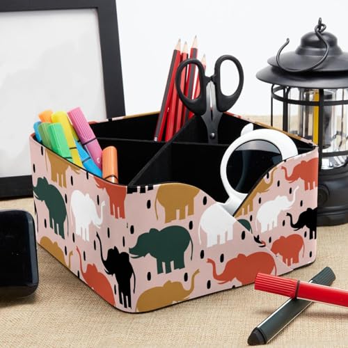 Pot de rangement bureau éléphant avec 4 compartiments porte-crayons - 8