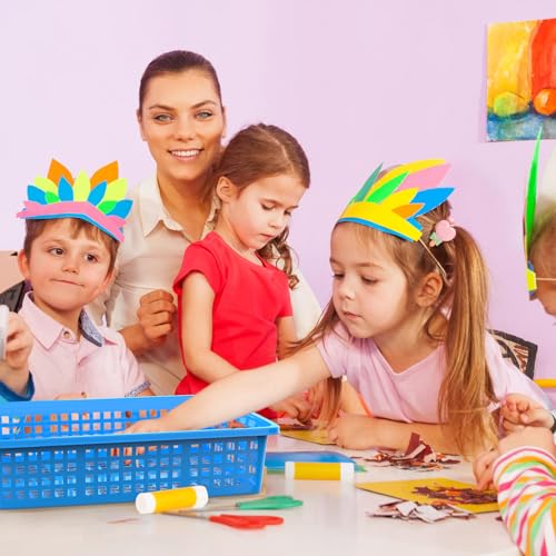 20 cestini portaoggetti per classe, 33,5 x 25,4 cm, vassoi in plastica colorata per carta A4, impilabili, per scuola, ufficio, organizzazione