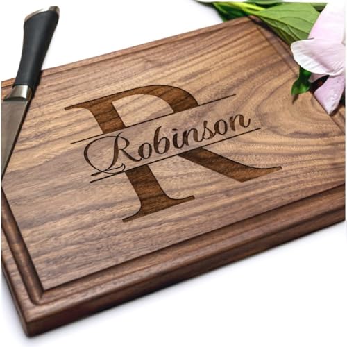 Personalized Cutting Board Monogram Initial Design 004