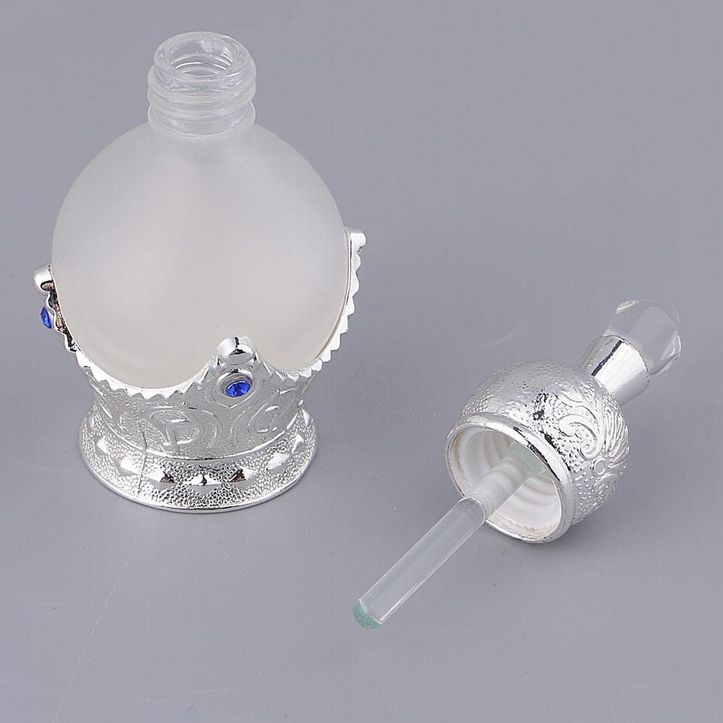 10 Set 15 ml Vintage Glas leere Parfümsprühflasche Zerstäuber nachfüllbar Silber