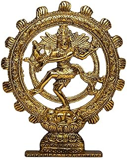Wonder Care | Ganesha Lakshmi Statue Sculpted in Great Detail in Ivory Antique Finish - Ganesh Idol for Car | Home Decor | Mandir | Gift | Hindu God Idol (Shiva Natraj Antique Gold)