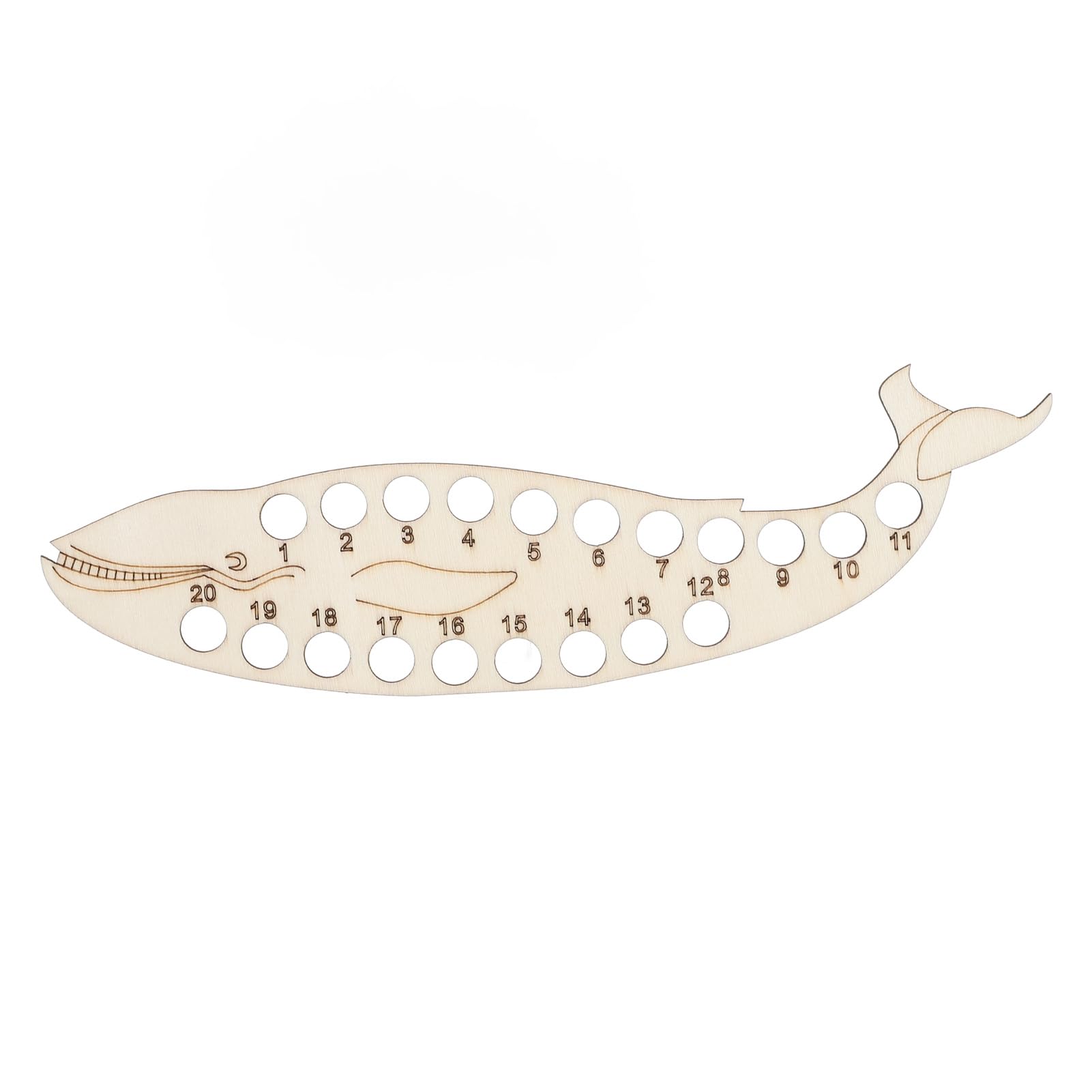 Wooden Embroidery Floss Organizer, Cute Animal Shape Thread Board Cross Stitch Floss Holder Cross Stitch Floss Organizer with Holes for Craft Sewing Storage (Whale)
