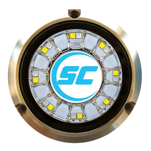 shadow-caster SCR-16 LED Underwater Boat Light - Dual Color Blue/White Combo - Bronze Housing - 60W Suface Mount - Tempered Glass Lens - IP68 Fully Submersible Waterproof