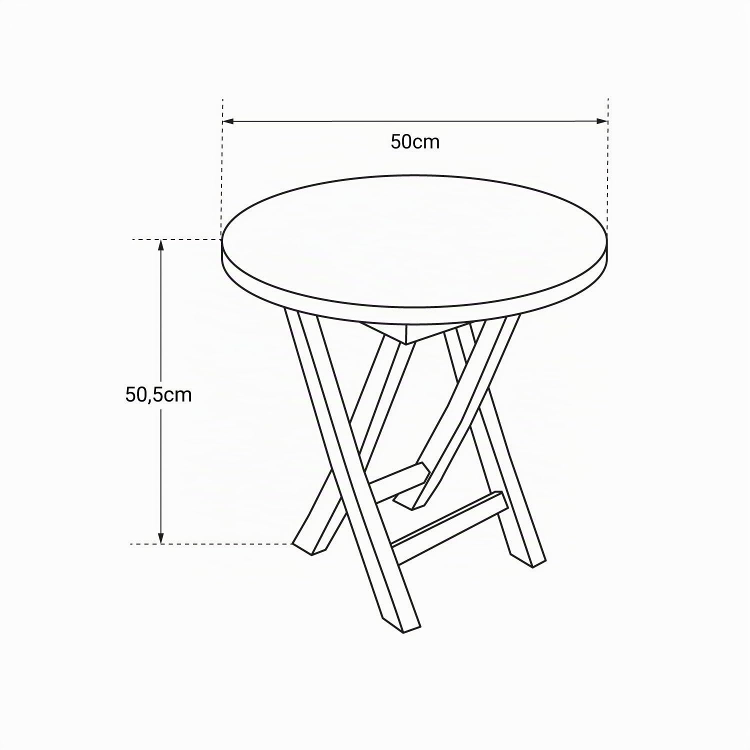 Happy Garden Table d'appoint Ronde en Teck 50cm Lombok
