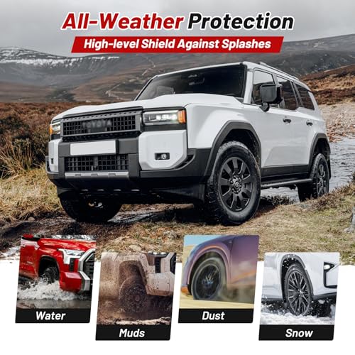 Image of Sunsdrew Mud Flaps for 2025 2024 Toyota Land Cruiser Fender Accessories,All Weather Guard Splash Land Cruiser Mudguards,No-Drill Front&Rear 4PCS Mudflaps Set with Hardware