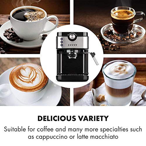 Espresso Machines Cappuccino Machines 20 Bar with Powerful Milk Frother Wand for Home Barista Brewing,Double Cups Choices & Thermo Block Heating System,1700W(Black)