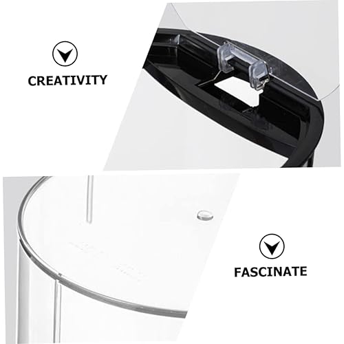 Miniatura 4 de Cabilock Contenedor redondo con tapa, contenedor transparente con tapa, cubo de basura redondo, cesta de basura de plástico, cubo de almacenamiento