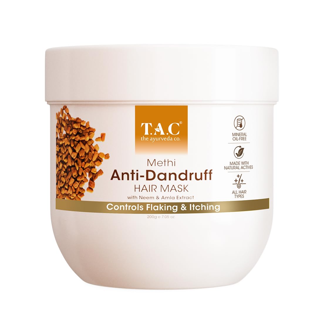 T.A.C Methi and Amla Anti-Dandruff Hair Mask - Nourishing Hair Mask Controls Hair Fall, Smoothes Dry and Frizzy Hair for Women & Men - 200gm
