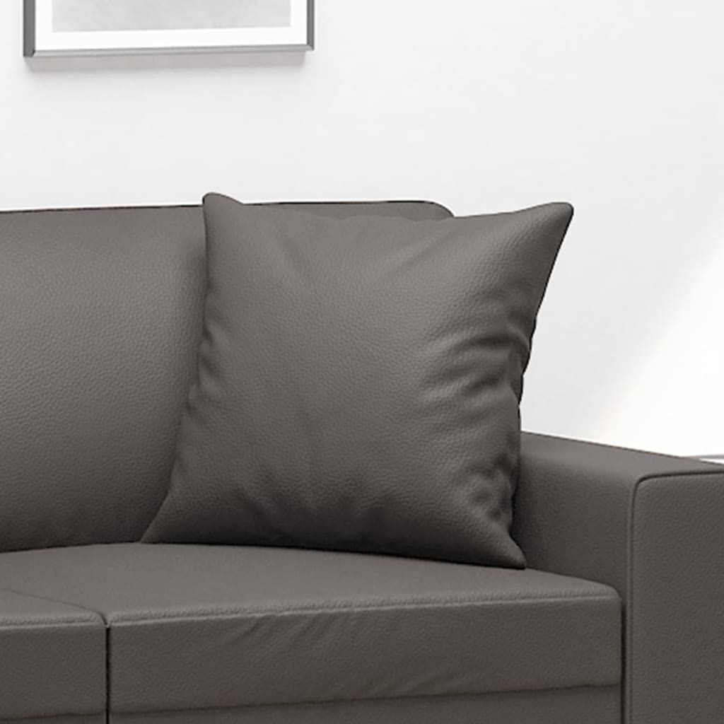 Cojín decorativo (2 unidades, 40 x 40 cm, piel sintética, relleno de algodón PP, cojín de sofá, cojín decorativo, moderno, acogedor, mullido)