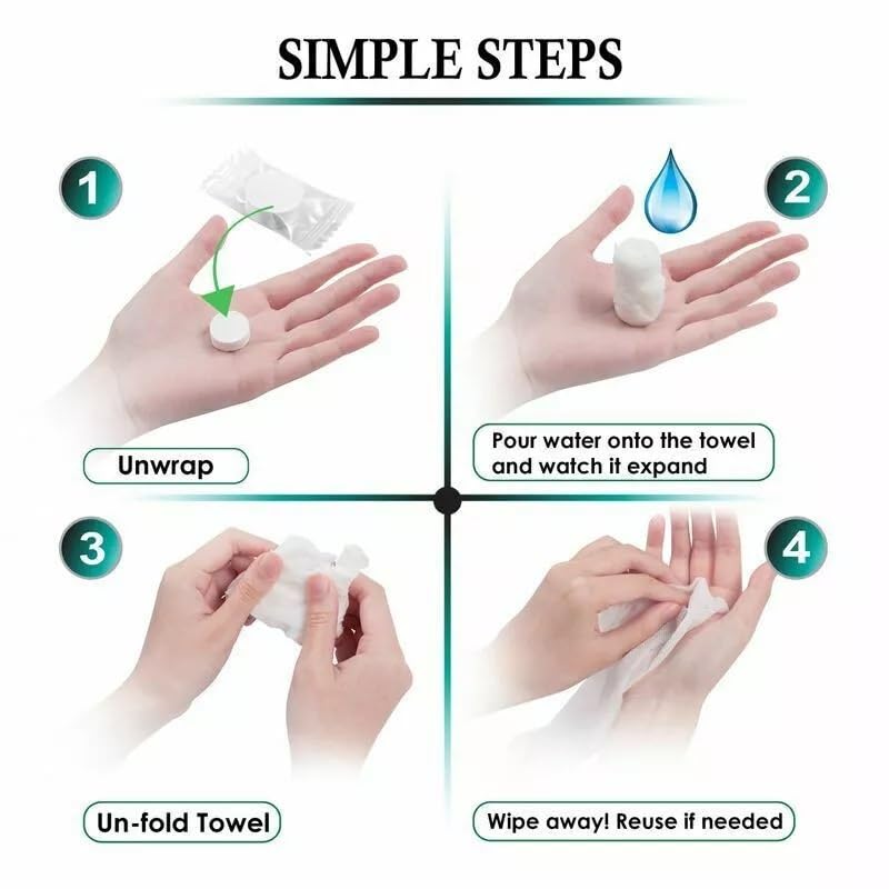 Image of YTM Disposable Compressed Face Towel Tablets Coin Tissue Home Salon Travel Portable Coin Towel (Pack of 10)