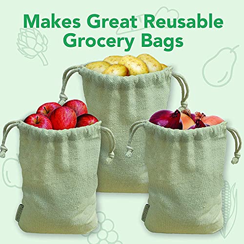 12 Pcs Cotton Drawstrings Bags 12x15 inch,Heavy Duty Reusable Canvas Cotton Muslin Bags,Perfect Organizing,Storage,Crafts and Favor Bags,12 x 15 inch3