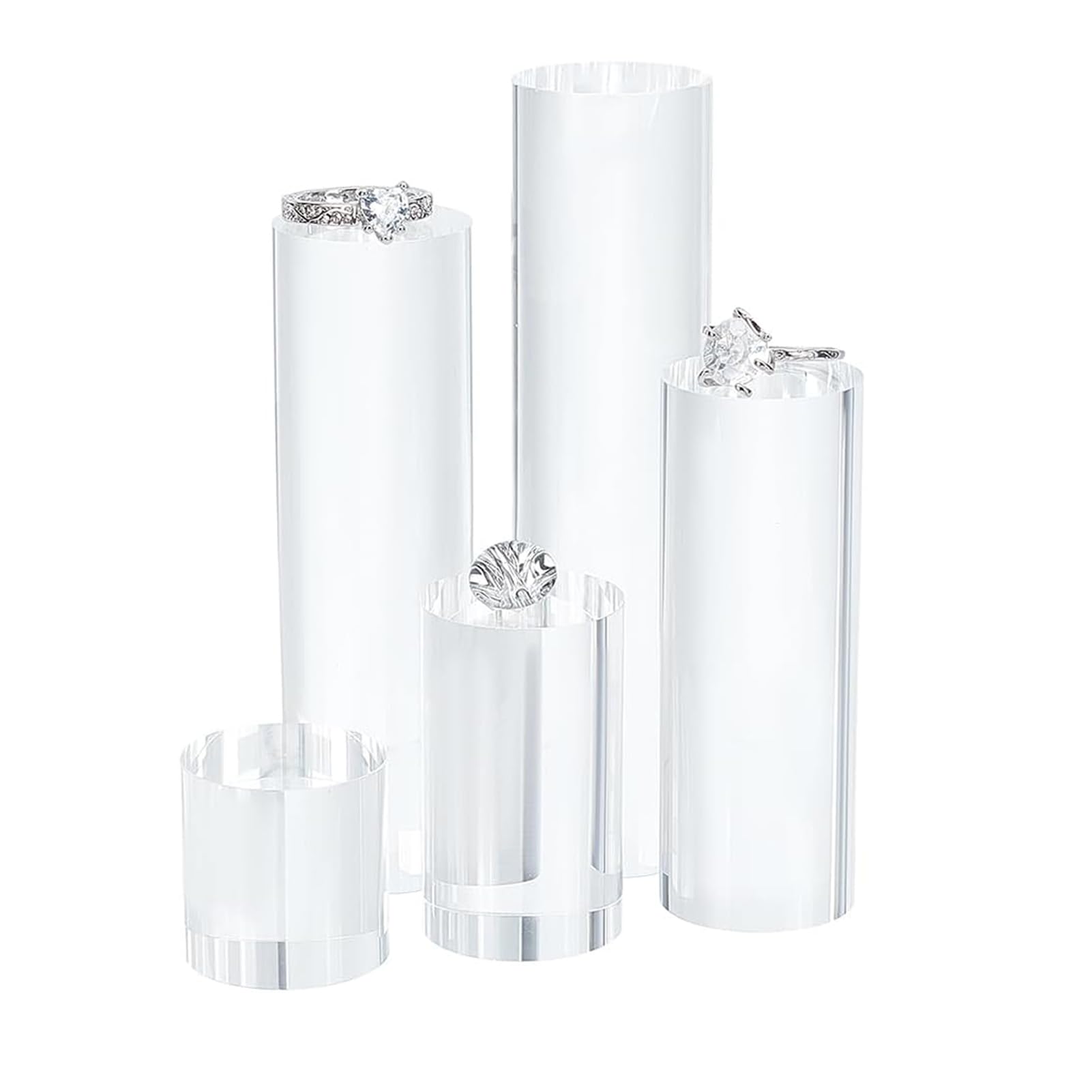 Akrylowy cylindryczny stojak ekspozycyjny, Blok ekspozycyjny z akrylowym cylindrem o różnych wysokościach 20-100 mm(Height 90mm)