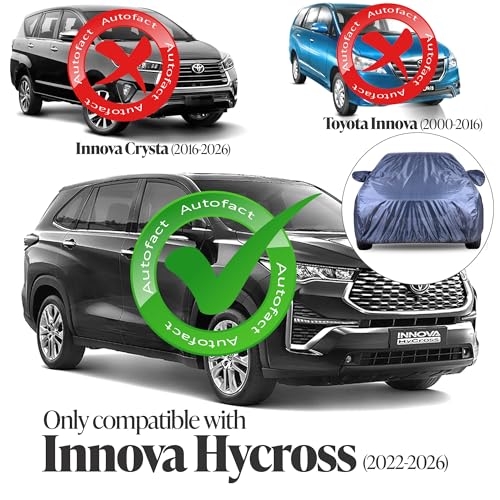 Image of Autofact Premium Car Cover for Hycross 2022-2026 | All Weather Water-Resistant Full Body Car Cover | Light-Weight Triple-Stitched Outdoor Shield with UV Protection, Dustproof & Heat-Resistant