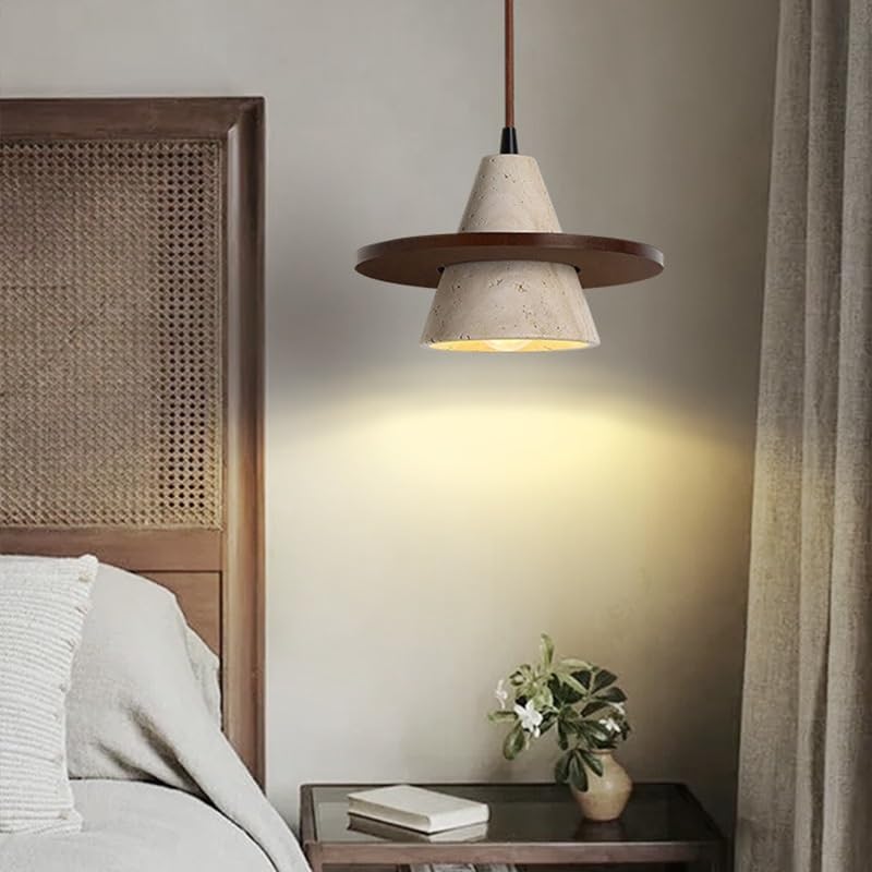 Lampada a sospensione moderna della metà del secolo - a in marmo nordico for isola cucina, lampadario giapponese retrò, elegante lampada da comodino for ristorante, bar e club Noce(Walnut)