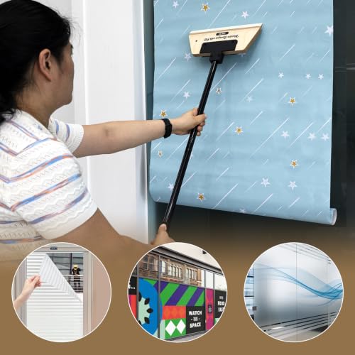 Image of Gomake 21''-50'' Long Handle Wallpaper Smoothing Tool 30CM Wooden Squeegee