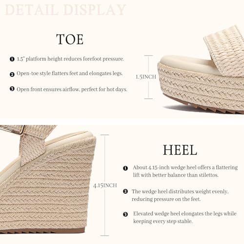 Image of VICKI.VICKI Women's Platform Sandals Wedge Ankle Strap Open Toe Sandals