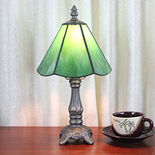 Lampe de bureau Tiffany vert pastoral à lumière tamisée anti-fatigue pour lecture nocturne