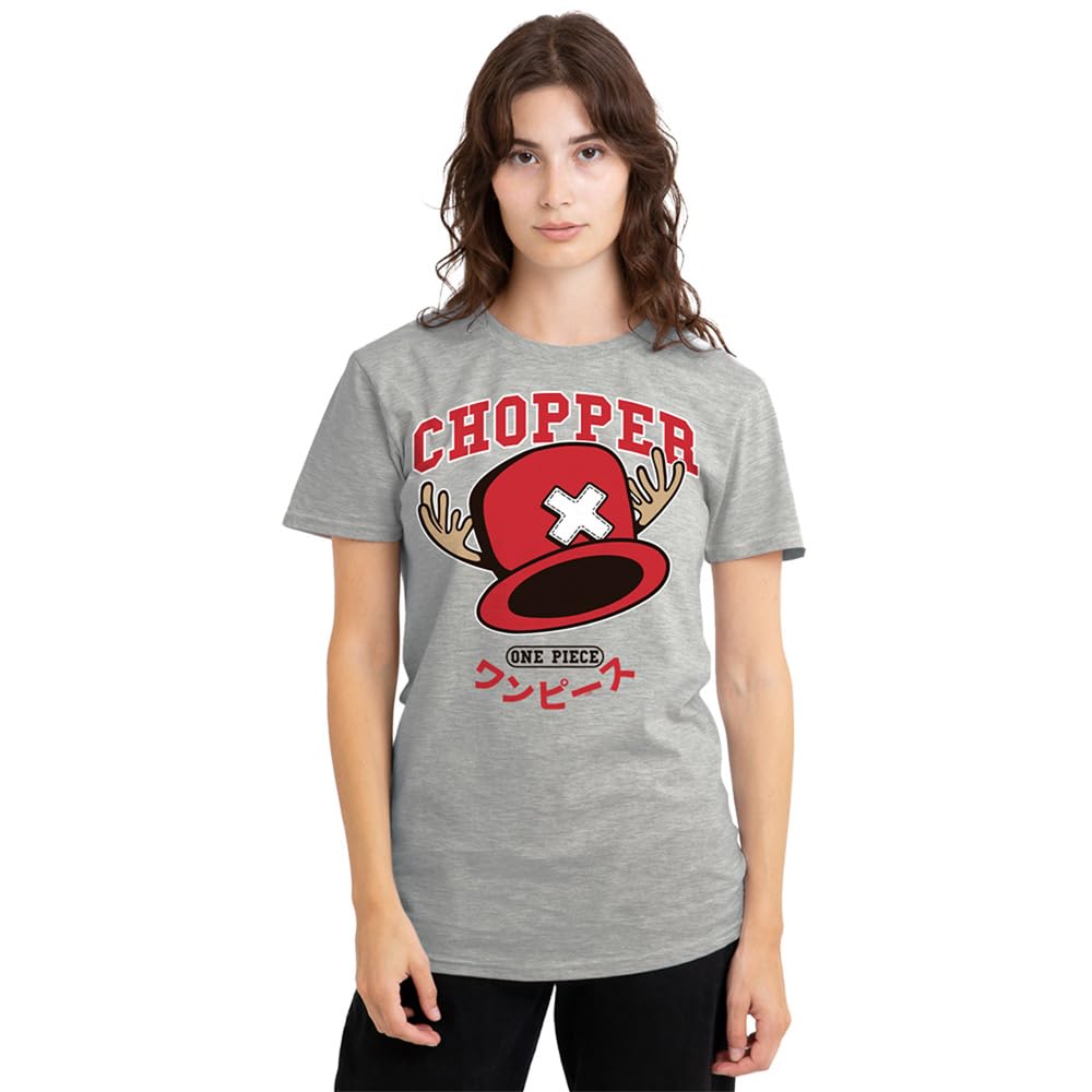 One Piece Chopper Hat Collegic Ladies T Shirt, Athletic Heather, Small