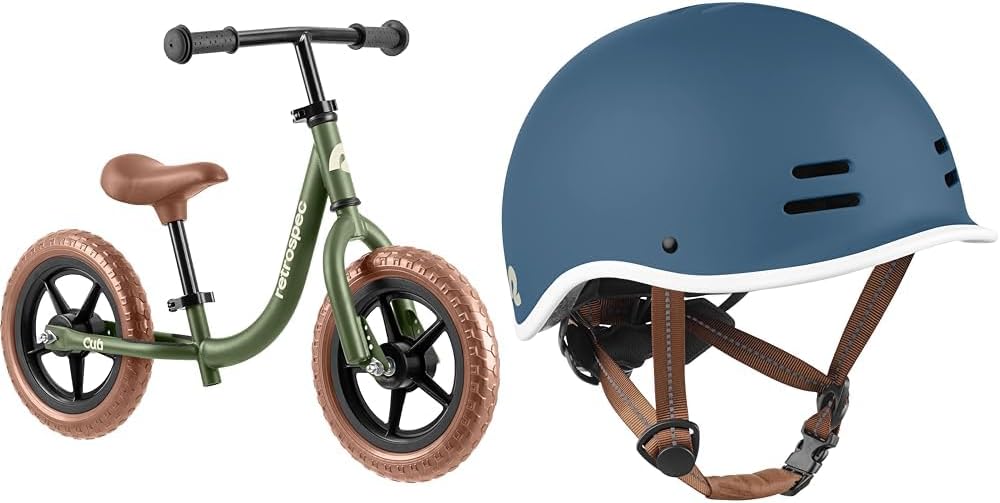 Retrospec Cub 2 12" Toddler Balance Bike & Remi Kids' Bicycle Helmet for Youth Boys & Girls