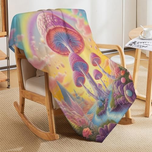 Couverture polaire champignons couverture en flannel douce lit moelleux et chaud - 7