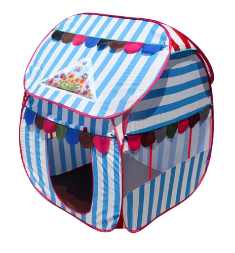 Image of Homecute Foldable Pop Up Hut Type Kids Toys Play Tent House for Boys and Girls (Medium Size Sky Blue-White)