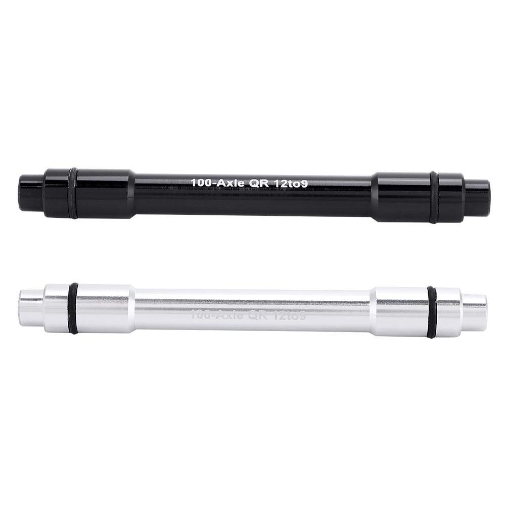Adapter piasty rowerowej Dilwe, stop aluminium 12 mm do 9 mm, szybkozamykacz, adapter do osi przelotowej, adapter do szprych rowerowych, akcesoria rowerowe (czarny)