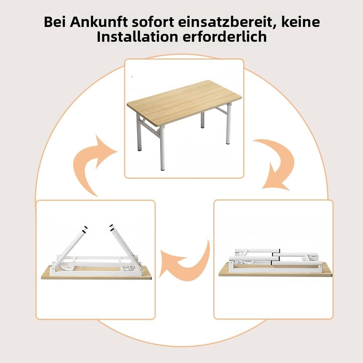 Moderner Computertisch, Schreibmaschinentisch, Keine Montage erforderlich, Schreibtisch, klappbar, platzsparend für Arbeitszimmer, Schlafzimmer, Heimbüro