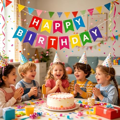 Image of Happy Birthday Banner Birthday Party Supplies (Colorful 2)
