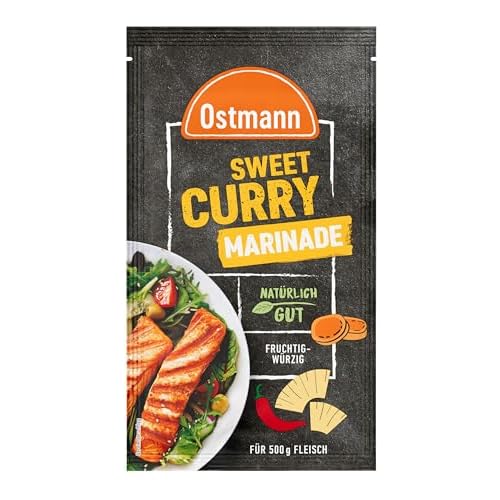 Ostmann Gewürze – Sweet Curry Marinade, flüssige Grillmarinade mit fruchtig-süßen Geschmack für Geflügel, Gewürzmischung für 500 g Grillgut, ideal zum Grillen & Verfeinern von Speisen, 60 ml